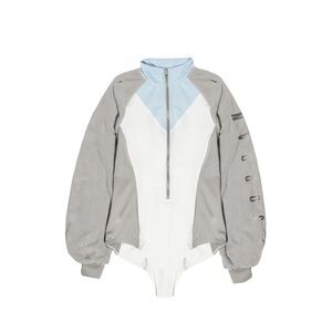 Nike Air Jordan Cozy Girl Bodysuit Top in Summit White / College Grey Size XS